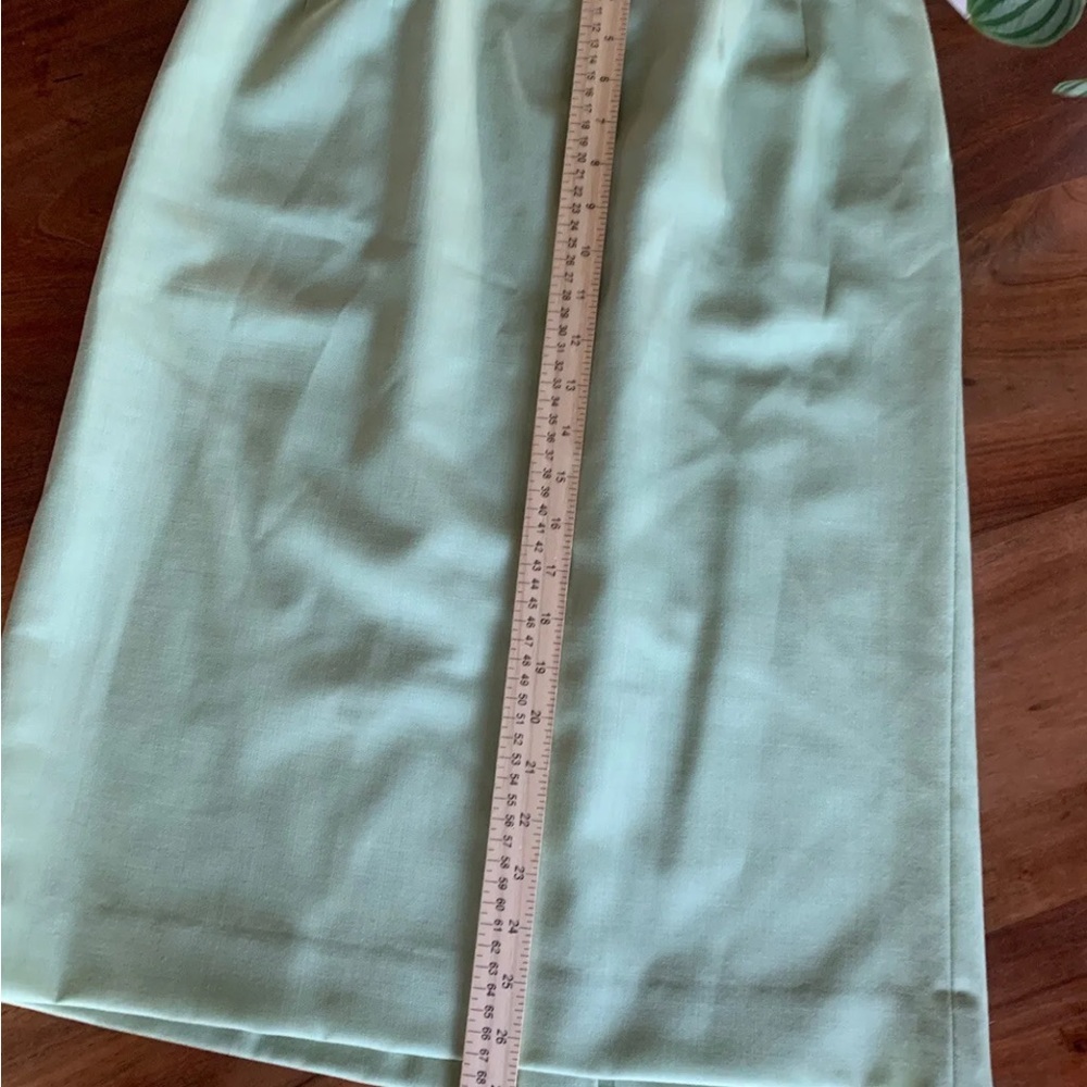 ▶️ Pendleton VTG Virgin Wool Pencil Skirt Women 6 Light Green NWT Pockets Midi - Picture 8 of 8